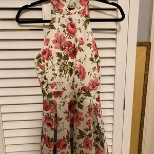 White dress with flower pattern